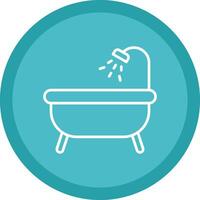 Bathtub Line Multi Circle Icon vector