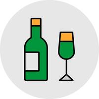 Champagne Line Filled Light Icon vector