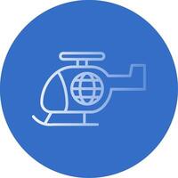 Helicopter Flat Bubble Icon vector