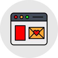 Website Line Filled Light Icon vector