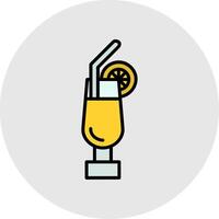 Cocktail Line Filled Light Icon vector