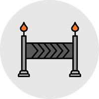 Barrier Line Filled Light Icon vector