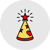 Party Hat Line Filled Light Icon vector