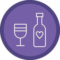 Wine Bottle Line Multi Circle Icon vector