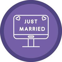 Just Married Line Multi Circle Icon vector
