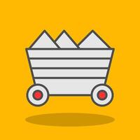 Mining Cart Filled Shadow Icon vector