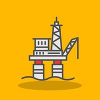 Drilling Rig Filled Shadow Icon vector