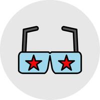 Party Glasses Line Filled Light Icon vector