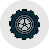 Tyre Line Filled Light Icon vector