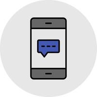 Live Chat Line Filled Light Icon vector