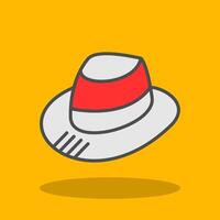 fedora lleno sombra icono vector