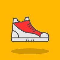 zapatilla de deporte lleno sombra icono vector