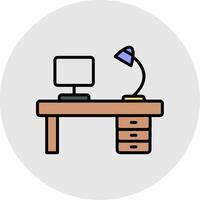 Workplace Line Filled Light Icon vector