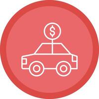 Car Rental Line Multi Circle Icon vector