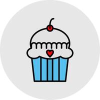 cake Line Filled Light Icon vector