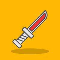 cuchillo lleno sombra icono vector