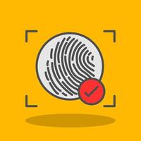 Fingerprint Filled Shadow Icon vector