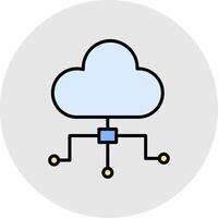 Cloud Computing Line Filled Light Icon vector