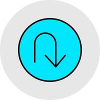 U Turn Line Filled Light Icon vector