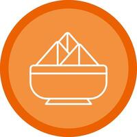 Samosa Line Multi Circle Icon vector