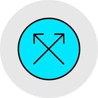 Intersect Line Filled Light Icon vector