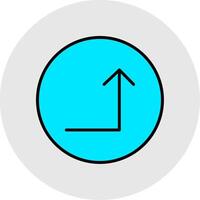 Turn Up Line Filled Light Icon vector