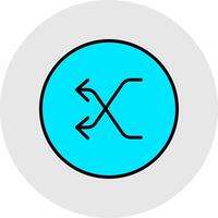 Shuffle Line Filled Light Icon vector