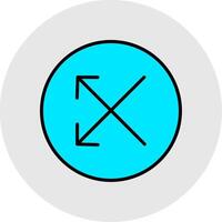 Intersect Line Filled Light Icon vector