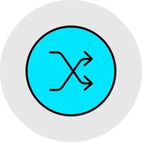 Shuffle Line Filled Light Icon vector
