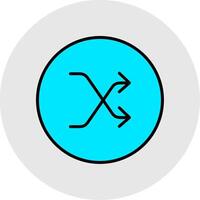 Shuffle Line Filled Light Icon vector