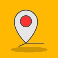 Location Filled Shadow Icon vector