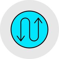 Zigzag Line Filled Light Icon vector