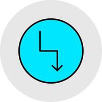 Zigzag Arrow Line Filled Light Icon vector