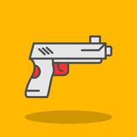 pistola lleno sombra icono vector