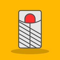 Sleeping Bag Filled Shadow Icon vector