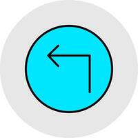 Turn Line Filled Light Icon vector