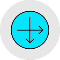 Intersect Line Filled Light Icon vector