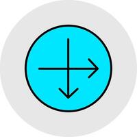 Intersect Line Filled Light Icon vector