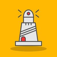 Lighthouse Filled Shadow Icon vector