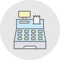 Cash Register Line Filled Light Icon vector