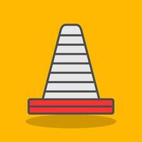 Traffic Cone Filled Shadow Icon vector