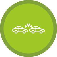 Car Crash Line Multi Circle Icon vector