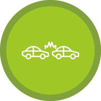 Car Crash Line Multi Circle Icon vector