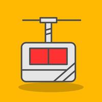 Cable Car Cabin Filled Shadow Icon vector