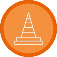 Traffic Cone Line Multi Circle Icon vector