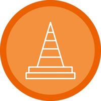 Traffic Cone Line Multi Circle Icon vector