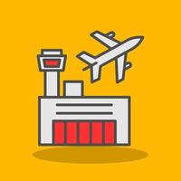 Airport Filled Shadow Icon vector