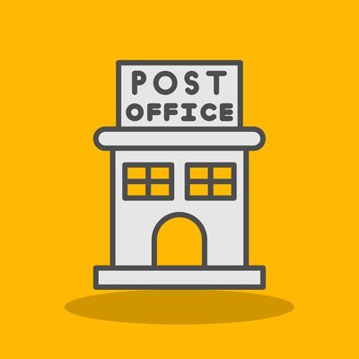 Post Office Filled Shadow Icon