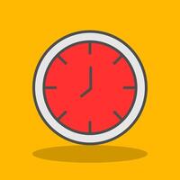 Clock Filled Shadow Icon vector