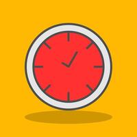 Clock Filled Shadow Icon vector